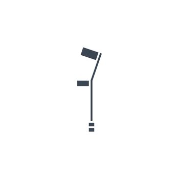 Crutch related vector glyph icon.