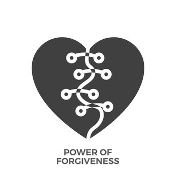Power of Forgiveness Glyph Vector Icon.