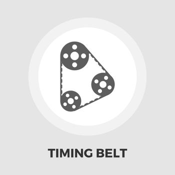 Timing belt icon flat