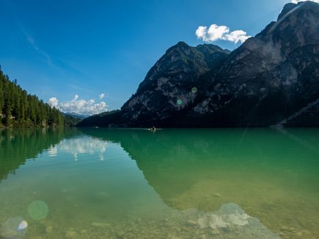 Pragser Wildsee in the Dolomites, South Tyrol