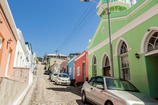 Colorful houses Bo Kaap district Cape Town, South Africa.