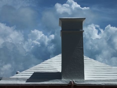 White roof and chimney