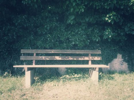 park bench idyll in vintage look