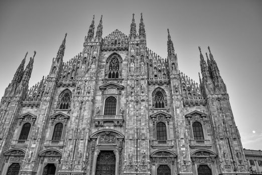 Milan, Italy. Amazing view of Milano Duomo, the Cathedral at sun