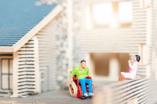 Miniature people stay at home doing self-quarantine , stay home 