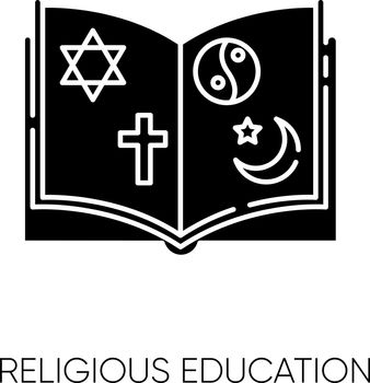 Religious education black glyph icon