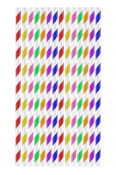 Colored paper drinking straws on white with clipping path