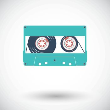 Audiocassette single icon.