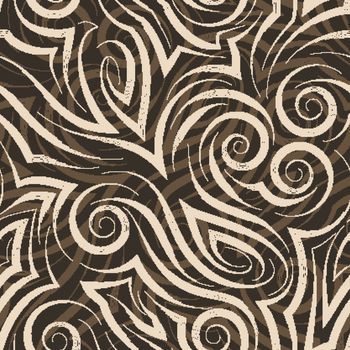 Vector beige seamless pattern drawn with a pen or liner for deco