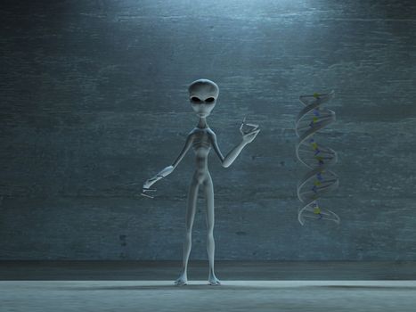 Alien being with dna