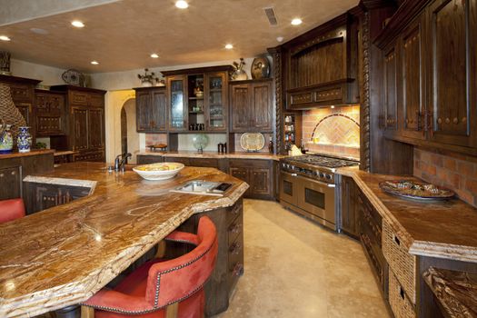 Contemporary kitchen interior design in mansion