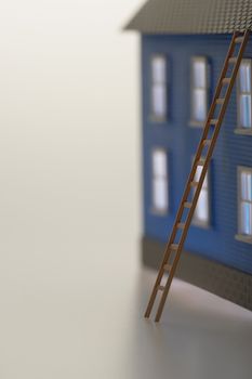 Model house with ladder