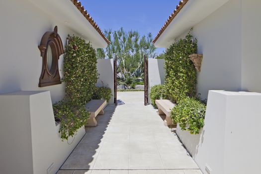 Narrow gateway of luxury villa