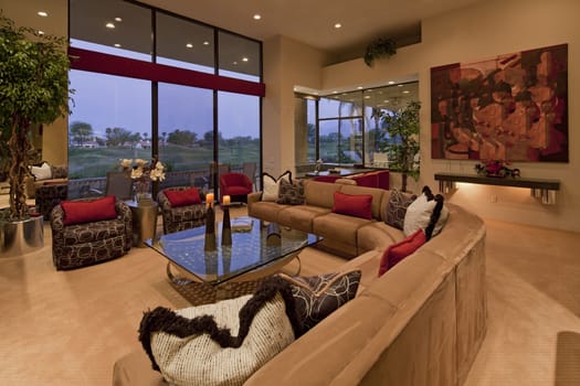 Living room interior of luxury manor house