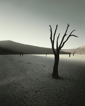 Dead Trees in Arid Landscape
