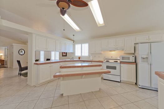 Contemporary kitchen interior in luxurious mansion