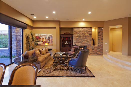 Modern living room in manor house