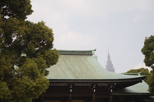 Skyscraper Behind Meiji Shrine