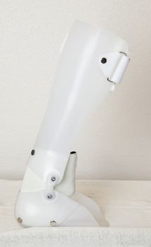 Artificial limb over gray background
