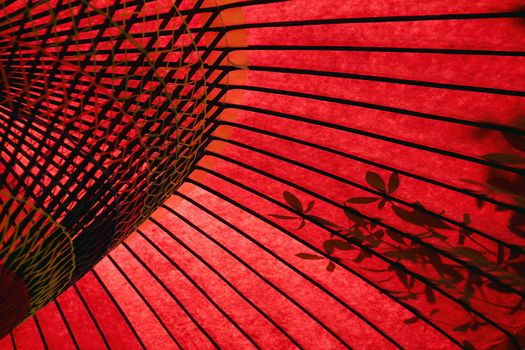 Japan Tokyo traditional red umbrella close-up
