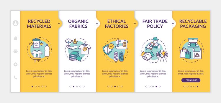 Ethical manufacturer onboarding vector template