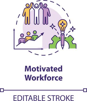 Motivated workforce concept icon