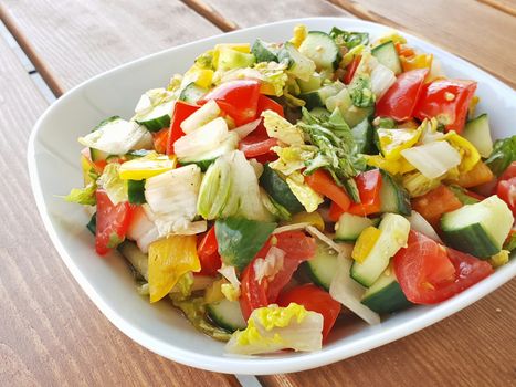 Fresh vegetable salad in a bowl.