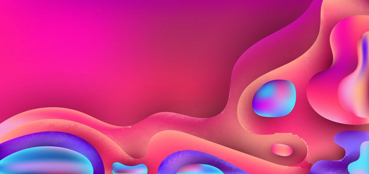 Abstract 3D fluid gradient shape vibrant color background with s