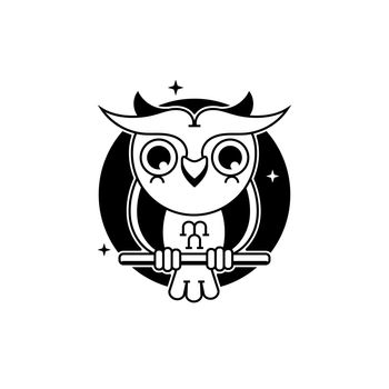 Owl Logo Template lustration Suitable For Greeting Card, Poster Or T-shirt Printing.