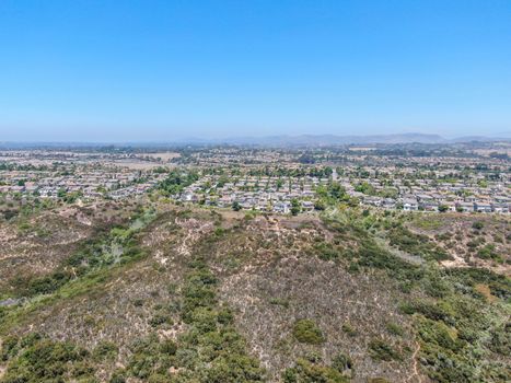 Aerial view of Los Penasquitos Canyon Preserve with Torrey Santa Fe middle neighborhood