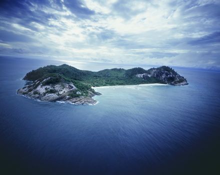 Aerial View of a Small Island