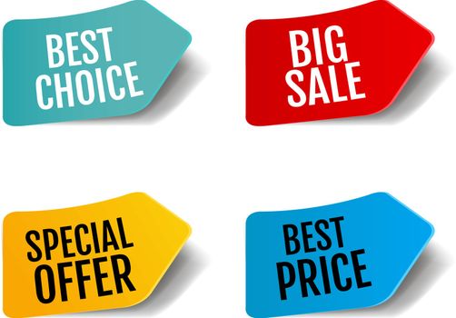 Sale Stickers Set Isolated White Background