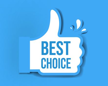 Best Choice Sticker Isolated Blue Background