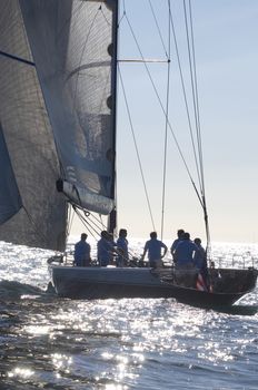 Photo of Sailing team on sailboat