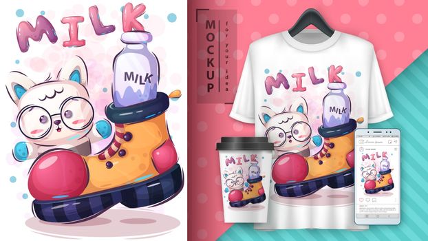 Cute kitty poster and merchandising