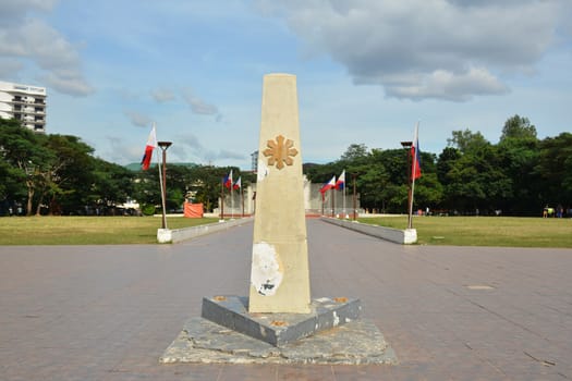 Pinaglabanan shrine stone marker in San Juan, Philippines
