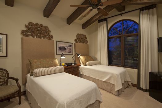 Two beds in luxury villa