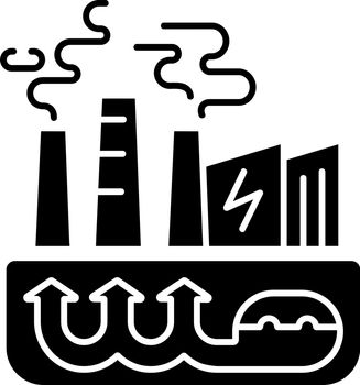 Geothermal energy black glyph icon