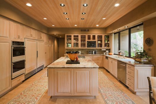Contemporary kitchen in luxury villa