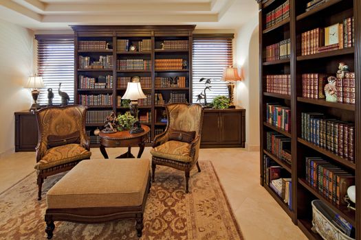 Luxurious study room in mansion