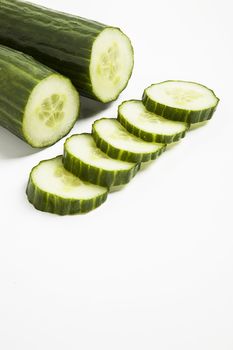 Close-up of cucumber with slices