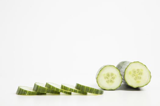 Close-up of cucumber with slices