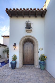 Arched doorway to luxury villa