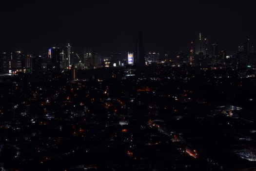 Quezon city overview during evening in Quezon City, Philippines