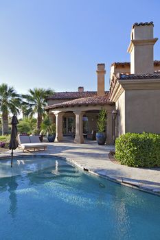 House exterior with pool
