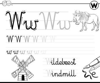 learn to write letter W workbook for children