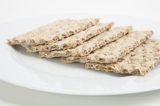 Close-up of crackers in plate