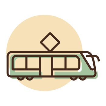City tram flat vector icon