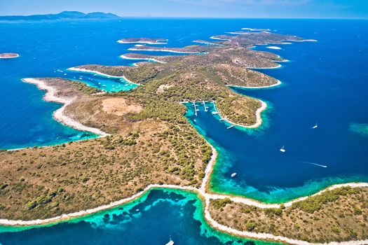 Pakleni otoci yachting destination arcipelago aerial view, Hvar 