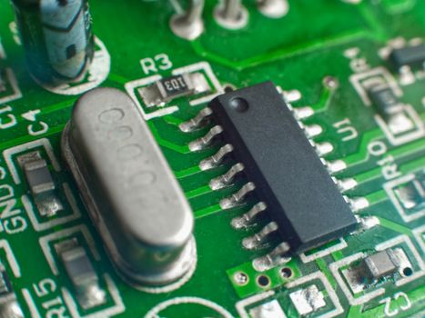 Damaged electronic board during repair with a soldering iron